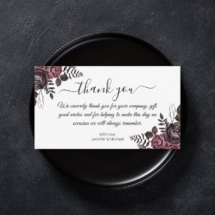 Cartão De Notas obrigado seu casamento floral gótico moderno