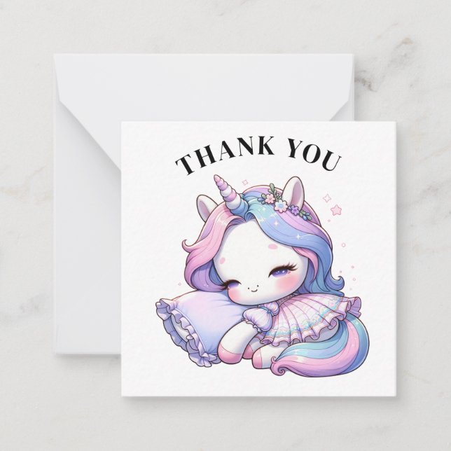 Cartão De Notas Obrigado Unicorn Card (Frente)
