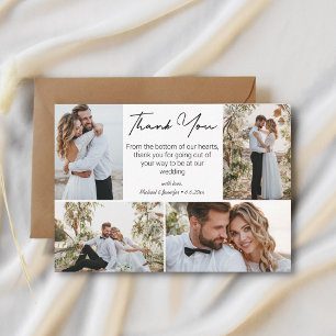 Cartão De Notas obrigado você casar 4 fotos colagem simples mínimo