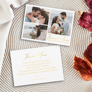 Cartão De Notas obrigado você, colagem de fotos de casamento da c