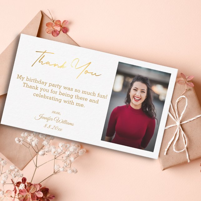 Cartão De Notas obrigado você feliz jogador de fotos de ouro (Criador carregado)