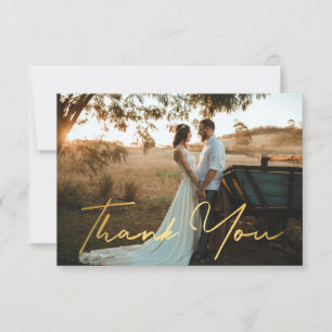 Cartão De Notas obrigado você, foto de casamento da manuscrito de