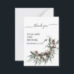 Cartão De Notas Obrigado Winter Foliage Christmas Cotton Wedton<br><div class="desc">Este design pode ser personalizado na área fornecida pela alteração da foto e/ou do texto. Ou pode ser personalizado clicando em Personalizar este Modelo e, em seguida, escolhendo o clique para personalizar mais a opção e excluir ou alterar a cor do plano de fundo, adicionar texto, alterar a cor ou...</div>