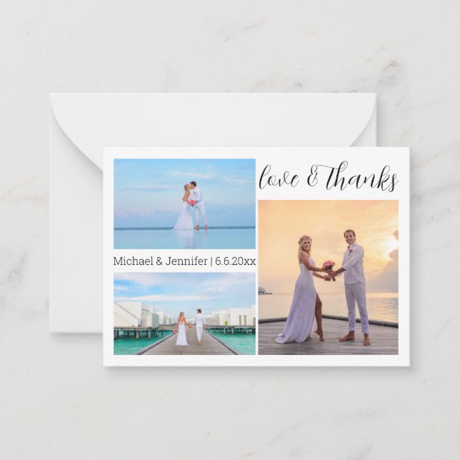 Cartão De Notas obrigados 3 fotos obrigado orçamento (Frente)