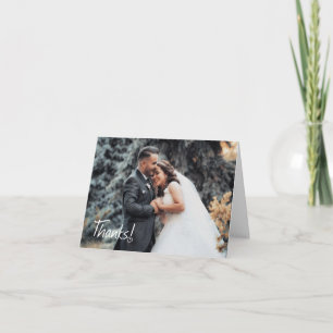 Cartão De Notas Obrigados com um casamento de fotos cardíacas Obri