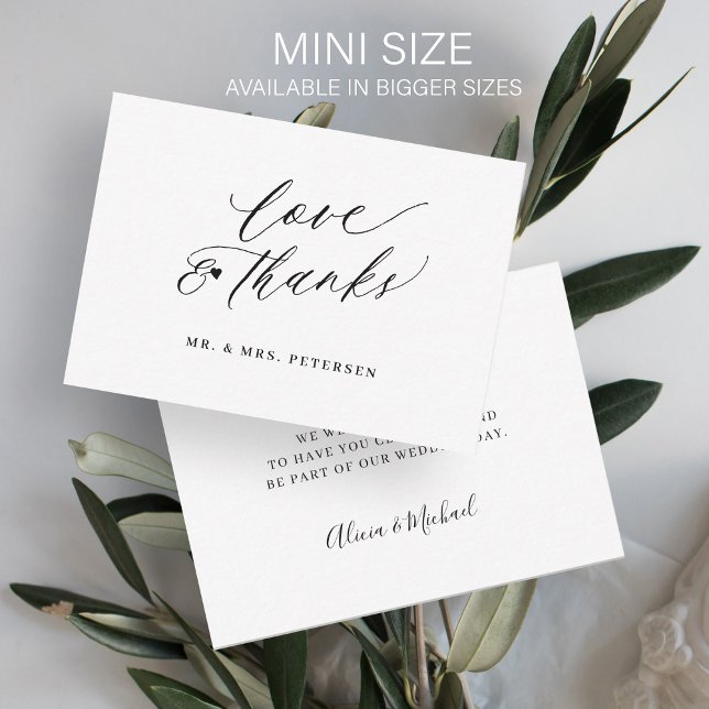 Cartão De Notas Obrigados de amor de orçamento script simples obri (Criador carregado)