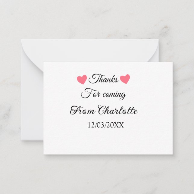 Cartão De Notas obrigados para a mensagem de texto do nome de adiç (Frente)