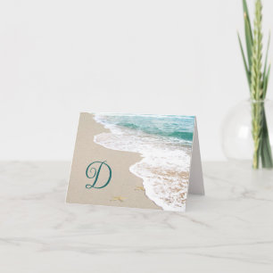 Cartão De Notas Ocean Beach com Monograma - Letra D