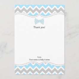 Cartão De Notas OH Arco Tie Boy Chá de fraldas obrigado