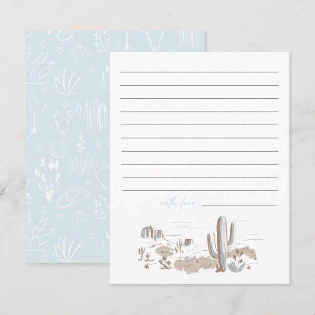 Cartão De Notas Oh Baby Cowboy Baby Shower Advice  (Frente/Verso)