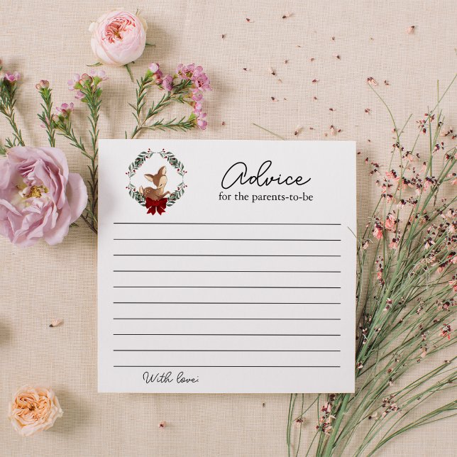 Cartão De Notas Oh Deer Winter Greenery Advice Para Os Pais (Criador carregado)