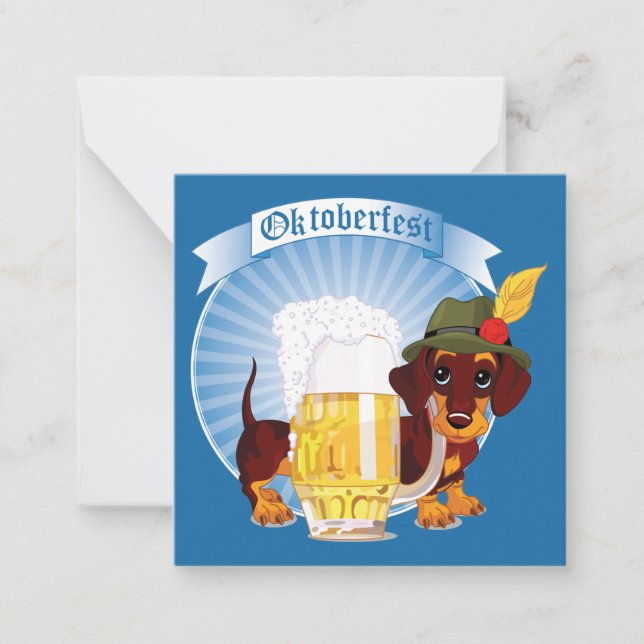 Cartão De Notas Oktoberfest Beer and Dog Greeting Card (Frente)