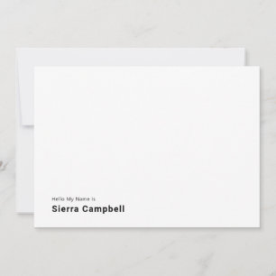 Cartão De Notas Olá Meu Nome É Personalize Simplesmente