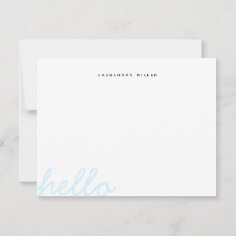 Cartão De Notas Olá Script Moderno Minimalista Personalizado Estil