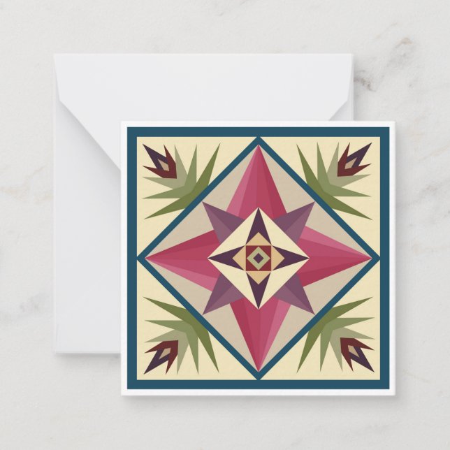 Cartão De Notas Olho-Barn Quilt Flat Notecard (Frente)