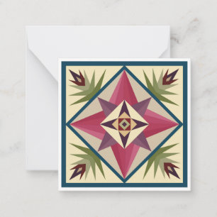 Cartão De Notas Olho-Barn Quilt Flat Notecard