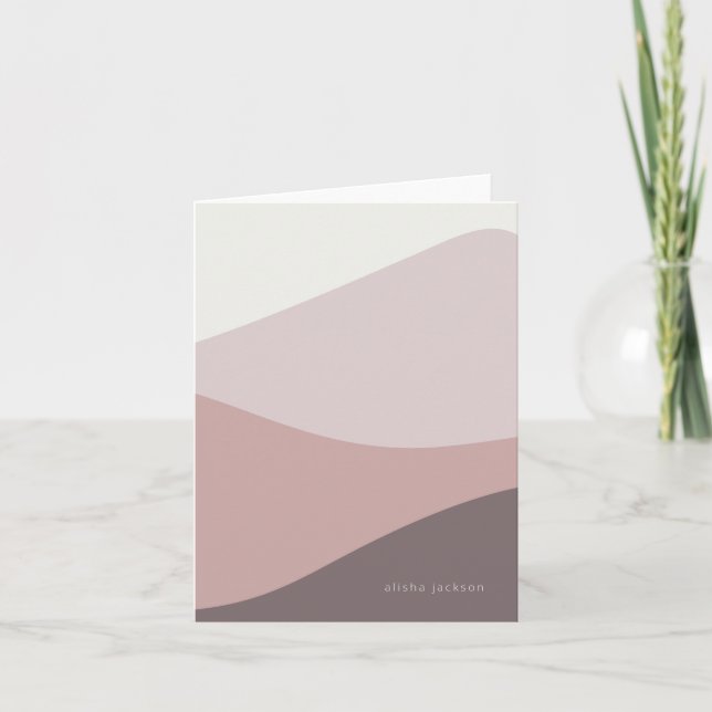 Cartão De Notas Ondas de Mauve (Frente)