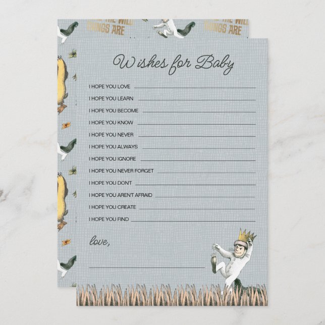 Cartão De Notas Onde as coisas selvagens são desejos de Chá de fra (Frente/Verso)