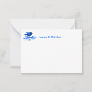 Cartão De Notas Opção Personalizada De Natureza De Pássaro Azul bo