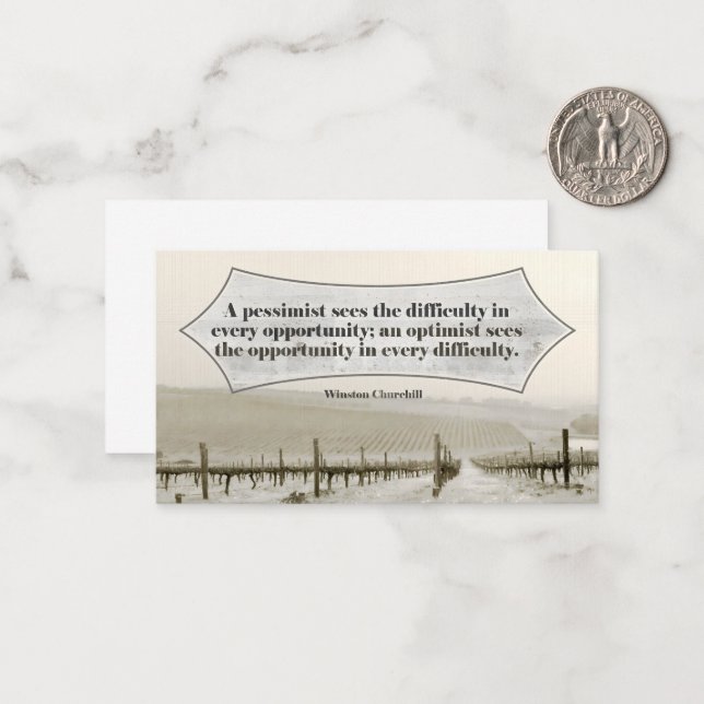 Cartão De Notas Oportunidade de Cotação Inspiracional Winston Chur (Frente/Verso In Situ)