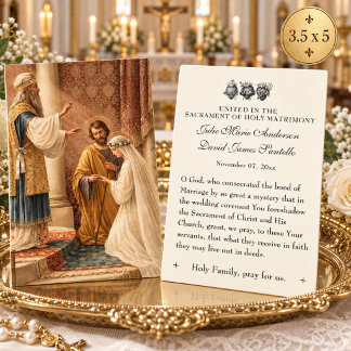 Cartão De Notas Oração Católica de Casamento Esponsais Maria José