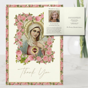 Cartão De Notas Oração Fúnebre da Mãe Maria Memorial Agradecimento