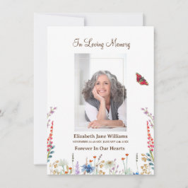 Cartão De Notas Oração para Memória Funeral de Flor Selvagem e Man