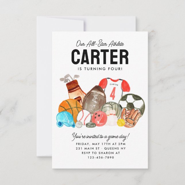 Cartão De Notas Orçamento Boas Esportivas Balls Todos Aniversário  (Frente)