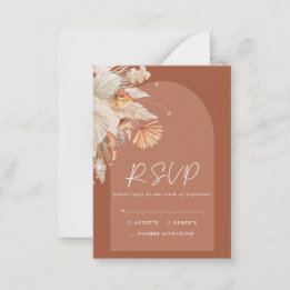 Cartão De Notas orçamento boho terracotta pampas casamento RSVP re
