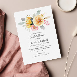 Cartão De Notas Orçamento Chuveiro Floral Botânico Aquarela Nupcia