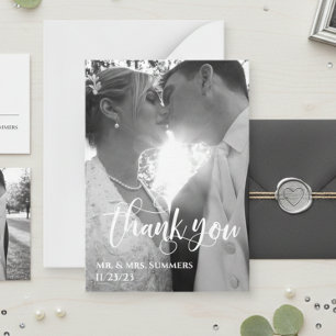 Cartão De Notas Orçamento de foto de casamento de caligrafia moder