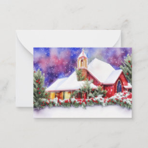 Cartão De Notas Orçamento de igreja nevada mini Natal