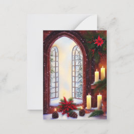 Cartão De Notas Orçamento de janela de igreja natalina mini neve