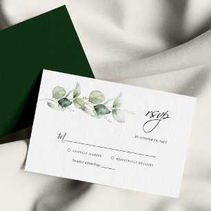 Cartão De Notas Orçamento Eucalyptus Greenery Casamento RSVP Card