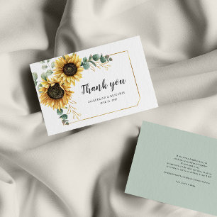 Cartão De Notas Orçamento Eucalyptus Sunflower Casamento Obrigado
