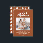 Cartão De Notas orçamento Feliz Natal feriado gráfico<br><div class="desc">cartão de Natal Merriest. Com texto desenhado à mão moderno e árvores.</div>