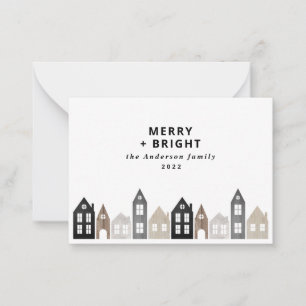 Cartão De Notas orçamento Japandi Christmas Nordic houses na moda