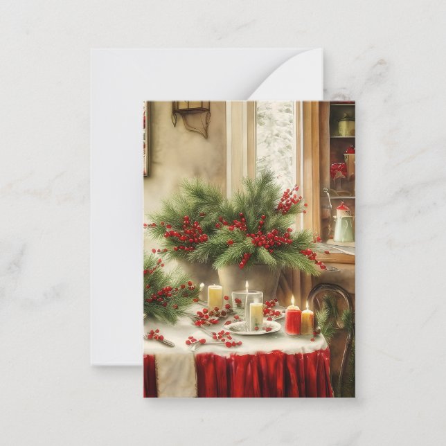 Cartão De Notas orçamento mini para cozinha de Natal (Frente)