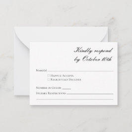Cartão De Notas Orçamento Minimalista Formal Preto Branco Script R