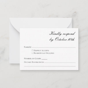 Cartão De Notas Orçamento Minimalista Formal Preto Branco Script R