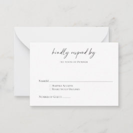 Cartão De Notas Orçamento Minimalista Preto Branco Moderno Script 