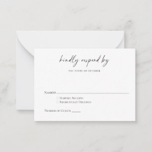 Cartão De Notas Orçamento Minimalista Preto Branco Moderno Script 