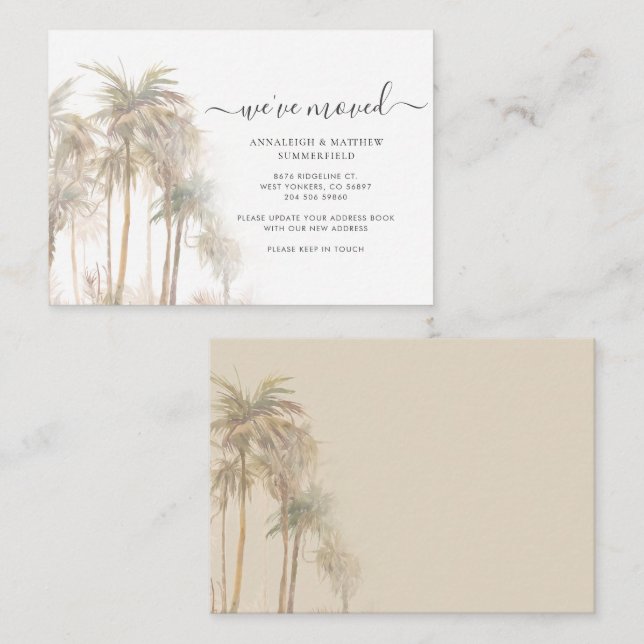 Cartão De Notas Orçamento Movimentamos Palmas Árvores Movendo Anún (Frente/Verso)