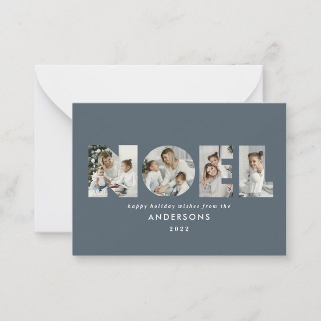 Cartão De Notas orçamento Noel Christmas bold 4 foto simples Feria (Frente)