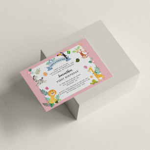 Cartão De Notas Orçamento Selva Safari Animal primeiro aniversario