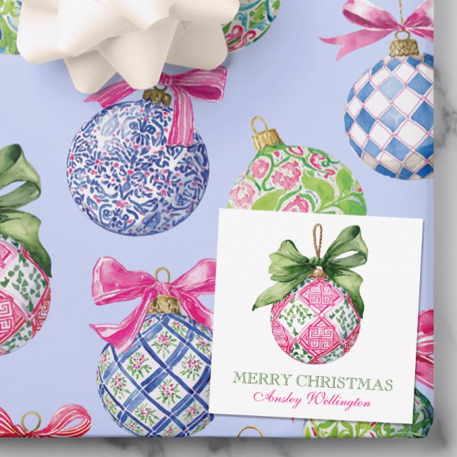 Cartão De Notas Ornamentos de Balas de Pré-Papoila de Natal (Criador carregado)