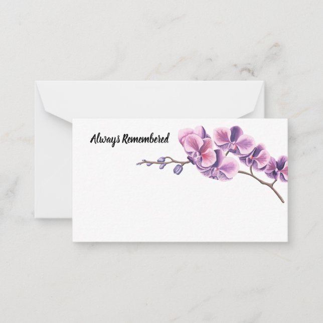 Cartão De Notas Orquídea Sempre Lembrou das Placas Flores Brancas (Frente)