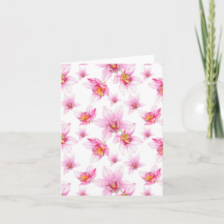 Cartão De Notas Orquídeas Aquarelas Design 15