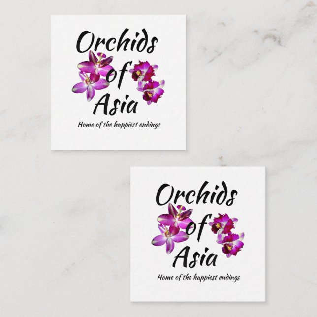 Cartão De Notas Orquídeas da Ásia (Frente/Verso)