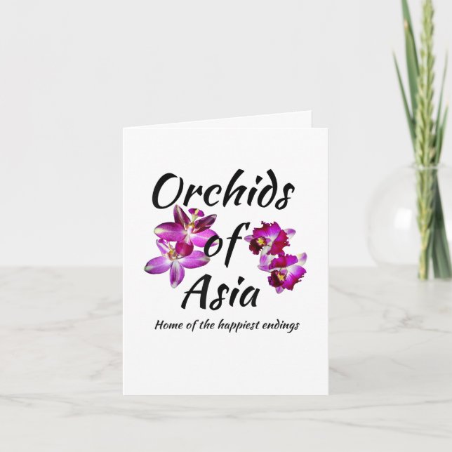 Cartão De Notas Orquídeas da Ásia (Frente)